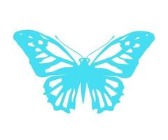 papillon bleu clair sur fond blanc. vecteur