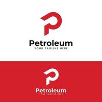 lettre monogramme initial p modèle de conception de logo de pétrole vecteur