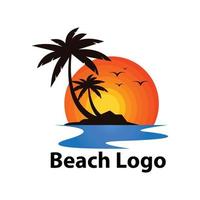 conception de modèle de logo de plage moderne vecteur