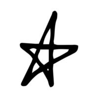 doodle dessiné à la main étoile. , scandinave. conception de décor autocollant icône vecteur