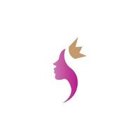 femme visage silhouette caractère illustration logo icône vecteur