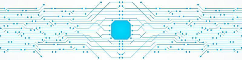 fond de technologie de micropuce, modèle de carte de circuit numérique bleu vecteur