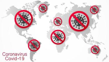 icône coronavirus, pas de coronavirus, arrêter la propagation du nouveau virus, covid-19, pas d'infection, virus dangereux vecteur