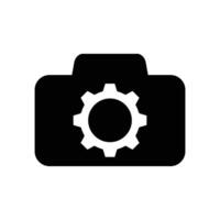 logo appareil photo réglage minimaliste icône vecteur symbole design plat