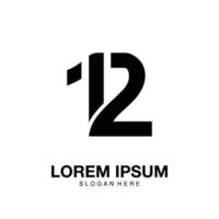 logo 1l2 icône minimaliste vecteur symbole design plat