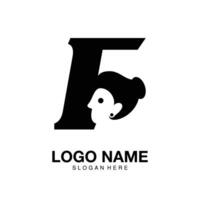 logo lettre f femme minimaliste icône vecteur symbole design plat