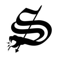illustration de conception de logo vectoriel serpent et flèche