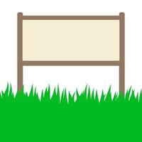 carte d'invitation. carte avec herbe verte et stand de rue isolé sur fond blanc avec un espace vide. vecteur