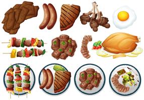 Différents types de grillades vecteur