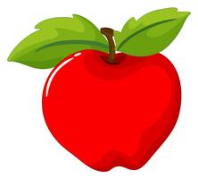 Pomme rouge sur fond blanc vecteur