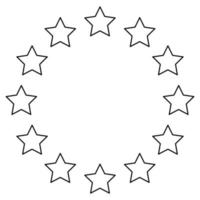 étoiles en cercle icône illustration vectorielle de couleur noire. vecteur