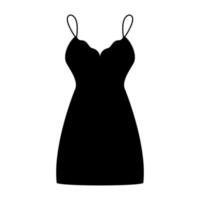 combinaison de robe d'été ou icône noire de nuisette. vecteur