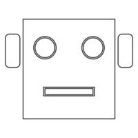 icône de tête de robot illustration vectorielle de couleur noire. vecteur