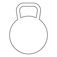 kettlebell l'icône de couleur noire. vecteur