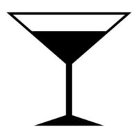 verre à martini icône couleur noire illustration vectorielle image style plat vecteur