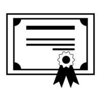 certificat icône couleur noire illustration vectorielle image style plat vecteur