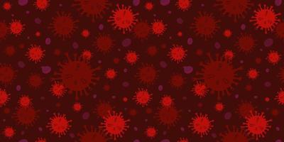 modèle sans couture de la maladie du virus corona 2019 fond de virus variant du delta omicron avec des cellules de la maladie et des globules rouges vecteur