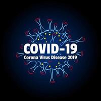 concept de conception de logo de maladie à virus corona covid-19 2019 vecteur