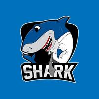 création de logo de mascotte de requin vecteur