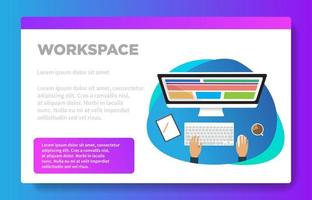 modèle de page de destination de l'espace de travail vecteur