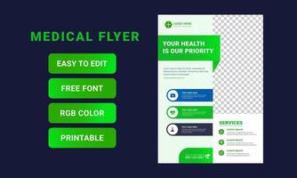 soins de santé d'entreprise et conception de flyers médicaux pour l'impression de vecteur gratuit