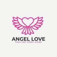 création de logo d'amour d'ange vecteur