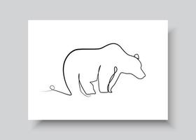 dessin au trait d'ours. illustration vectorielle abstraite dessinée à la main. conception d'art végétal abstrait pour l'impression, la décoration intérieure, la couverture, le papier peint, les affiches d'art mural minimales et naturelles vecteur