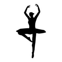 icône de danseuse de ballet illustration vectorielle de couleur noire style plat d'image vecteur