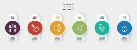 concept d'entreprise de modèle d'infographie avec étape. vecteur