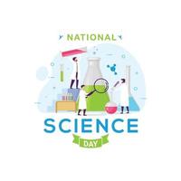 bannière de la journée nationale des sciences salutation célébration graphique vectoriel