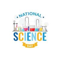 bannière de la journée nationale des sciences salutation célébration graphique vectoriel