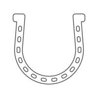 icône de ligne de contour de contour de fer à cheval couleur noire image d'illustration vectorielle style plat mince vecteur