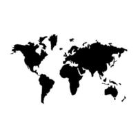 icône de carte du monde illustration vectorielle de couleur noire style plat d'image vecteur