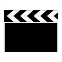 cinéma clapper icône noir couleur illustration vectorielle image style plat vecteur