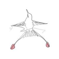 illustration vectorielle lineart d'un oiseau volant vecteur