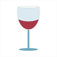 vin rouge dans un verre illustration sur fond blanc vecteur