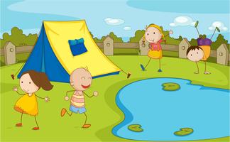 Camping pour enfants vecteur