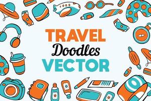 fond de vecteur de doodles de voyage en style cartoon