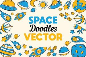 espace doodles fond vectoriel en style cartoon