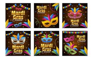 publication sur les réseaux sociaux du mardi gras vecteur