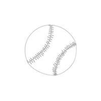 logo de symbole de balle de baseball en cuir de dessin en ligne continue unique. décoration pour affiches, patchs, imprimés pour vêtements, emblèmes. illustration vectorielle de dessin d'une ligne. vecteur