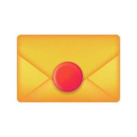 courrier jaune lettre communication poste livraison 3d icône symbole vecteur