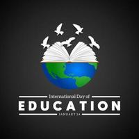 modèle de thème de la journée internationale de l'éducation vecteur