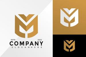 monogramme m entreprise logo design modèle d'illustration vectorielle vecteur