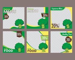 modèle de publication de nourriture sur les réseaux sociaux vecteur