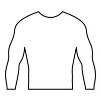 rashguard manches longues haut contour contour icône illustration vectorielle de couleur noire image de style plat vecteur