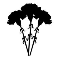 bouquet de fleurs icône oeillet illustration vectorielle de couleur noire image de style plat vecteur