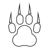 imprimer patte d'animal avec griffes pied contour contour icône couleur noire illustration vectorielle image de style plat vecteur
