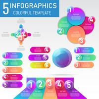 Ensemble de données de boule 3D éléments infographie, présentation, conception de processus d&#39;affaires, illustration vectorielle. vecteur