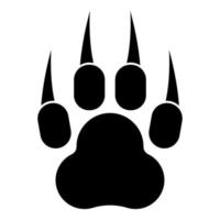patte d'animal d'impression avec griffes icône de pied illustration vectorielle de couleur noire image de style plat vecteur